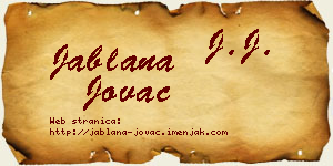 Jablana Jovac vizit kartica